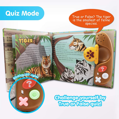 BEST LEARNING Leitor de livros Animal Kingdom - Brinquedo educacional de som falante para aprender sobre animais com jogos de perguntas para crianças de 3 a 8 anos