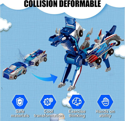 Felly Carrinho Robô Dragon Transformável para Crianças, Deformação Automática por Conexões Magnéticas, Brinquedo para Meninos e Meninas de 2 a 8 Anos