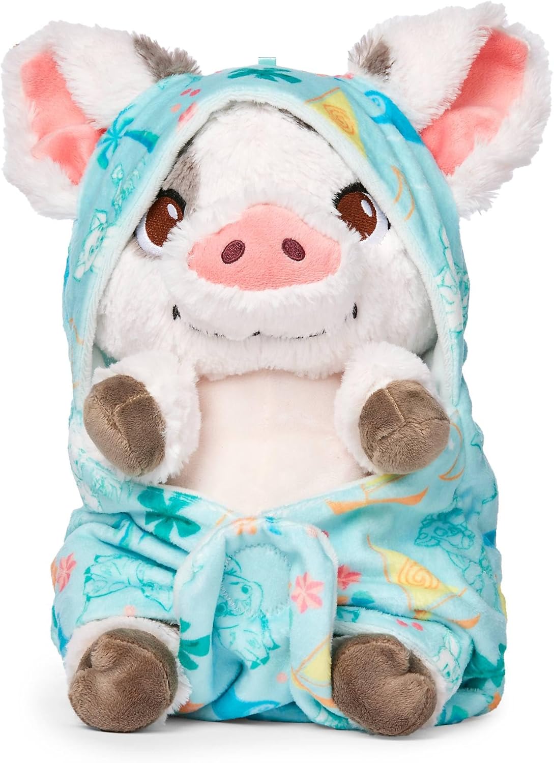 Disney Brinquedo de pelúcia oficial da Store, Baby Pua, Moana, 27 cm / 11 polegadas, porquinho de pelúcia com cobertor removível, adequado desde o nascimento, 0+