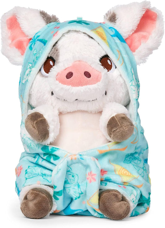 Disney Brinquedo de pelúcia oficial da Store, Baby Pua, Moana, 27 cm / 11 polegadas, porquinho de pelúcia com cobertor removível, adequado desde o nascimento, 0+