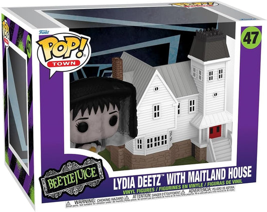 Funko Pop! Town: Beetlejuice – Deetz House com Lydia Deetz - Figura de vinil colecionável - Ideia para presente - Produtos oficiais - Brinquedos para crianças e adultos - Fãs de cinema - Figura modelo para colecionadores