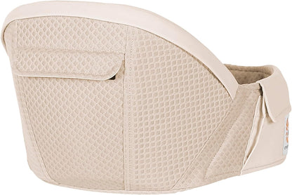 Ergobaby Canguru Alta com Assento de Quadril para Bebês e Crianças a partir de 4 Meses (5,5 kg - 20,4 kg), com Tela SoftFlex, Bege Natural