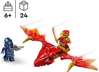LEGO NINJAGO Kai’s Rising Dragon Strike, brinquedo ninja para meninos, meninas e crianças de 6 anos ou mais, conjunto de construção de figuras com minifigura Kai e acessório de espada mini-Katana, brinquedos de dramatização, ideia de presente 71801