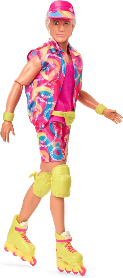 Barbie Boneco Ken colecionável da do filme, vestindo roupa de patins retrô e patins em linha, JBJ51