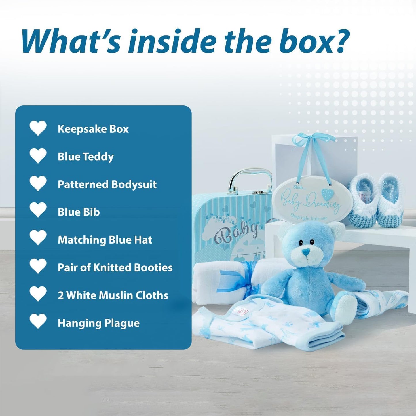 Presentes para meninos - Presentes para recém-nascidos, Presentes para chá de bebê, Cesta para bebês, Cesta para bebês, Presentes para meninas - 7 itens essenciais para meninas com cesta para recém-nascidos, Presentes para bebês