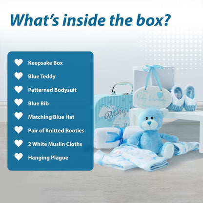 Presentes para meninos - Presentes para recém-nascidos, Presentes para chá de bebê, Cesta para bebês, Cesta para bebês, Presentes para meninas - 7 itens essenciais para meninas com cesta para recém-nascidos, Presentes para bebês