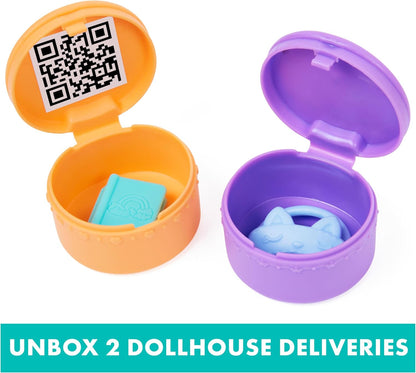 Casa de bonecas da Gabby, quarto "Doces Sonhos" com travesseiro em forma de gato e 3 acessórios, 3 móveis e 2 entregas. Brinquedo infantil para crianças a partir de 3 anos.