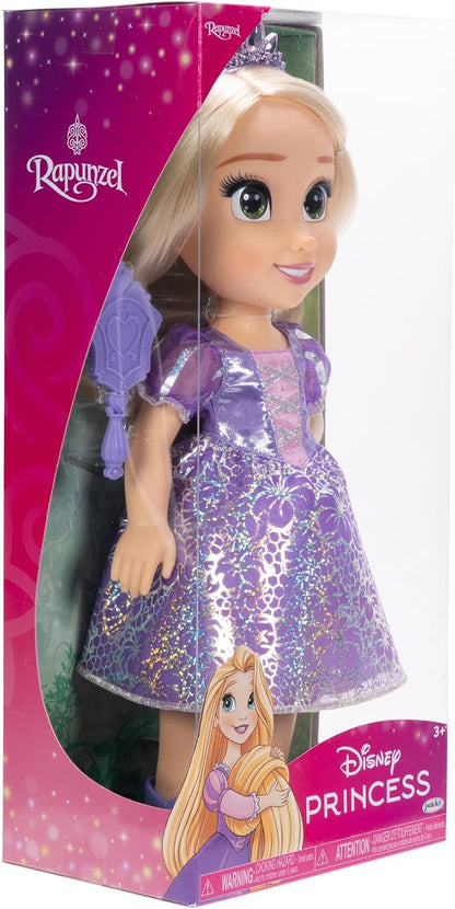 Disney Boneca Princess My Friend Rapunzel 35 cm O novo e lindo traje inclui uma saia com estampa holográfica em tom de platina