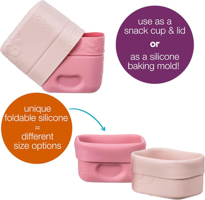 b.box Copos de silicone para lanches, recipientes reutilizáveis para armazenamento de alimentos e refeições, com tampas, cabem em lancheiras, podem ir ao forno, micro-ondas, freezer e lava-louças, capacidade de 150 ml, ASIN infantil