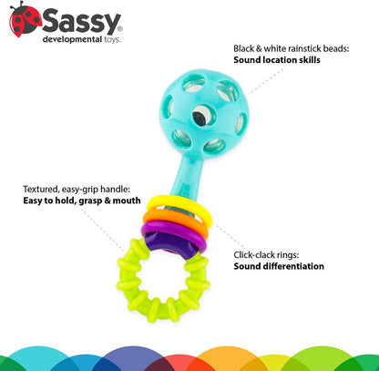 Sassy Chocalho de contas de esconde-esconde para bebê - 0m+