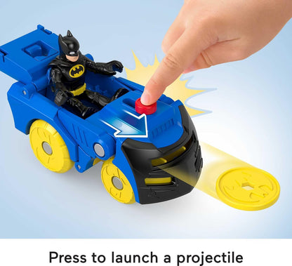 FP PRECOOL Fisher-Price Imaginext DC Super Friends Head Shifters Batman e Batmóvel transformável para brincadeiras de faz-de-conta a partir de 3 anos, HGX91, Multicolorido