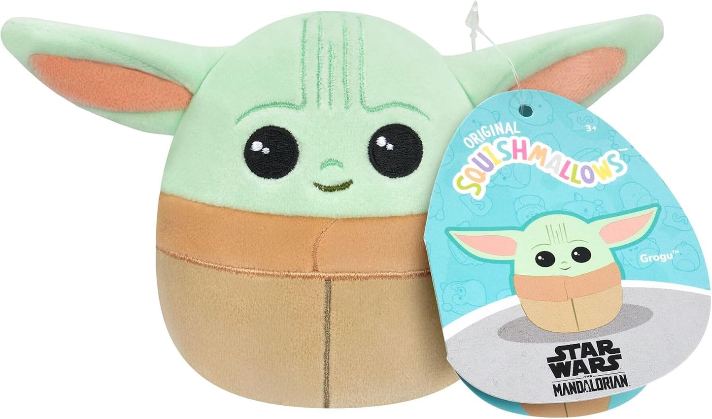 Squishmallows Pelúcias Originais Star Wars: Mandalorian (30 cm) + Grogu (9 cm) | Conjunto com 2, para maiores de 3 anos