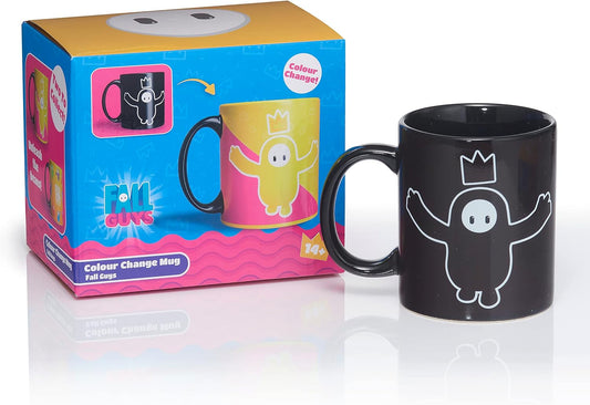 UAU! COISAS Fall Guys Gaming - Caneca de Revelação Frenzy Team Yellow Heat | Revela Bean e Crown | Produtos Oficiais, Colecionáveis, Brinquedos e Presentes | para Fãs, Fall Guys - Frenzy Team Yellow, Black