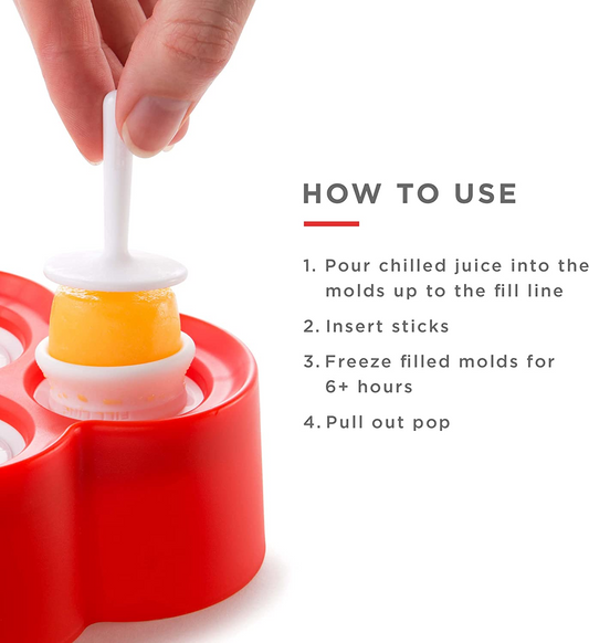Mini moldes para paletas Zoku - Rojo