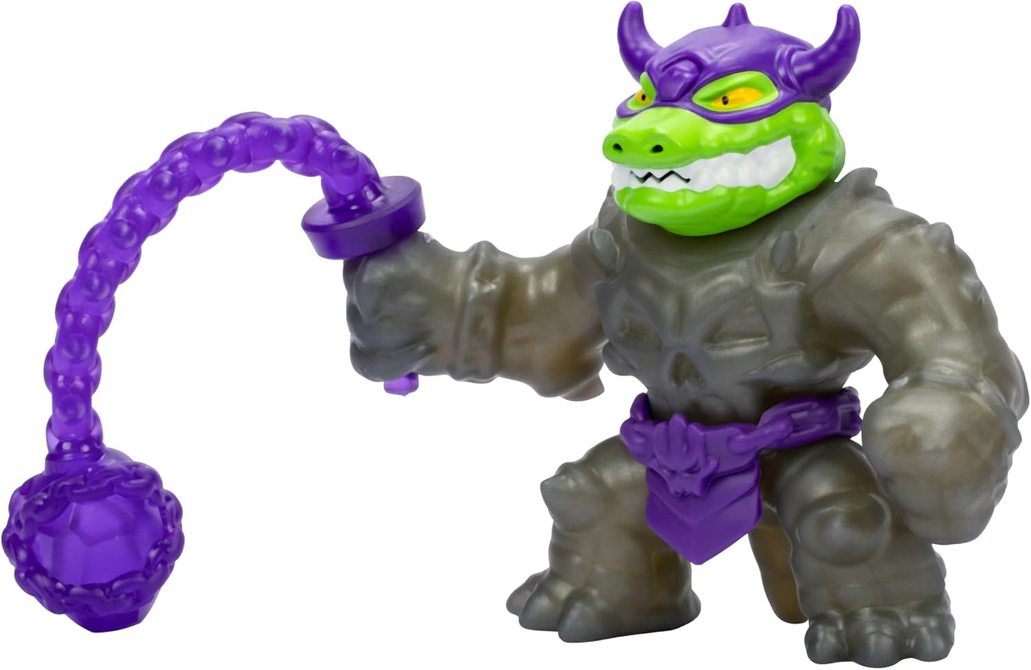 Heróis de Goo Jit Zu Stretch Strikers Deluxe Hero Pack Rock Jaw, Figura de Ação Elástica com Mais de 20 Sons de Batalha Incríveis