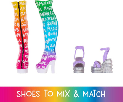 Conjunto de Brinquedo Rainbow High Amaya's Rainbow Closet - com boneca Rainbow exclusiva, roupas, sapatos, bolsas, cabides, arara de roupas, prateleiras, presente divertido para crianças a partir de 4 anos