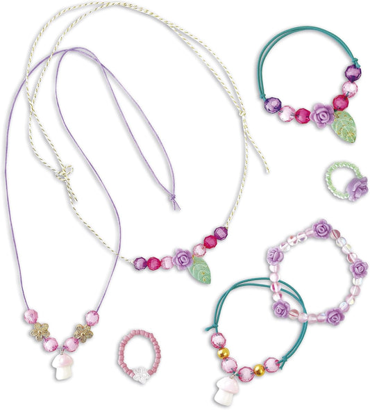 Janod -7 Jewellery Creations - Tema Fada - Les Ateliers Bijoux - Estojo incluso - Kit de Lazer Criativo Infantil - Habilidades motoras finas e concentração - A partir de 6 anos - J09176