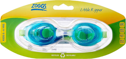Zoggs Little Ripper Gafas de natación para niños, gafas de natación con protección UV, correa para gafas para niños con ajuste de deslizamiento dividido, lentes de gafas de natación rosa sin niebla, gafas para edades de 0 a 6 años