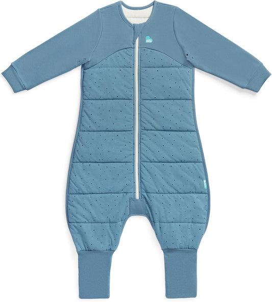Love To Dream™ Macacão de dormir com pernas, 6-12 meses - Azul Pebbles Storm | Manga comprida, leve, vestível e edredom | 2,5 Tog, ideal para inverno e outono (16–20 °C) | Lavável à máquina, zíper duplo