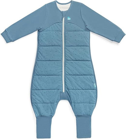 Love To Dream™ Macacão de dormir com pernas, 4-5 anos - Azul Pebbles Storm | Manga comprida, leve, vestível e edredom | 2,5 Tog, ideal para inverno e outono (16–20 °C) | Lavável à máquina, zíper duplo