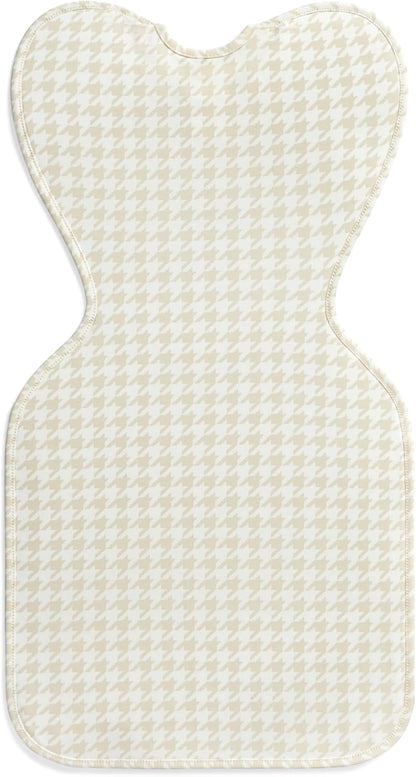 Love To Dream™ Swaddle UP™, Recém-nascido 2,2-3,8 kg - Estampa Pied-de-Poule Bege, Ajuste Perfeito, Favorece uma Rotina de Sono Saudável, 1.0 Tog para Temperatura de 20-24°C, Algodão Elástico Lavável à Máquina, 2 Zíperes, Troca de Fralda Fácil