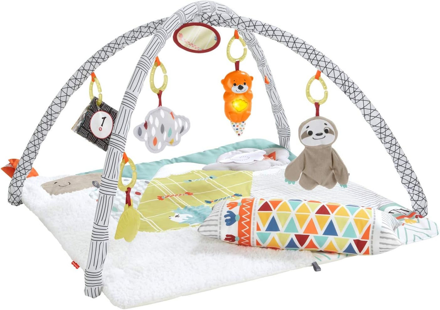 Fisher-Price Tapete de atividades extragrande Perfect Sense Deluxe para bebês, com 6 atividades para crianças pequenas.