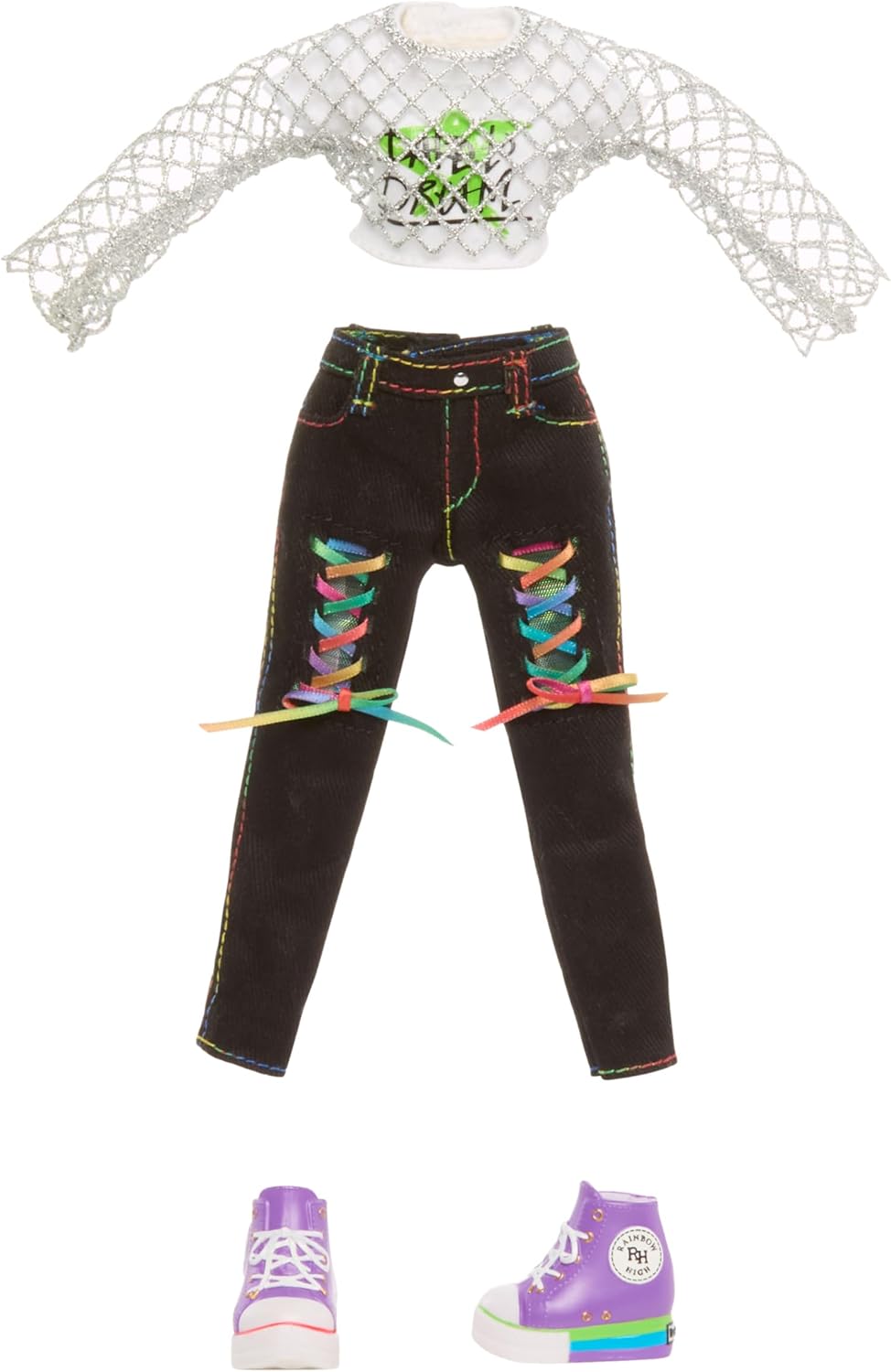 Rainbow High Style Icons Jade - Boneca Fashion de 28cm com Cabelo Longo e Penteável, Acompanha um Segundo Conjunto Combinando e um Segundo Par de Sapatos, Flexível com 13 Pontos de Articulação.