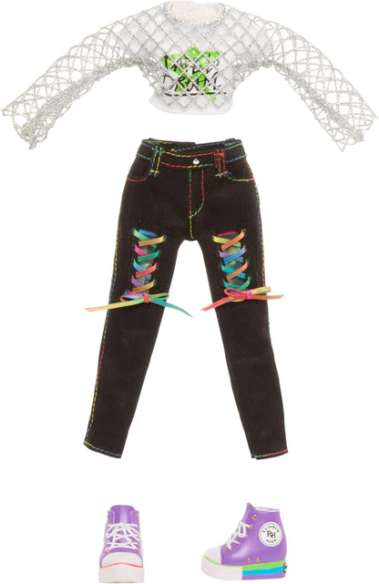 Rainbow High Style Icons Jade - Boneca Fashion de 28cm com Cabelo Longo e Penteável, Acompanha um Segundo Conjunto Combinando e um Segundo Par de Sapatos, Flexível com 13 Pontos de Articulação.