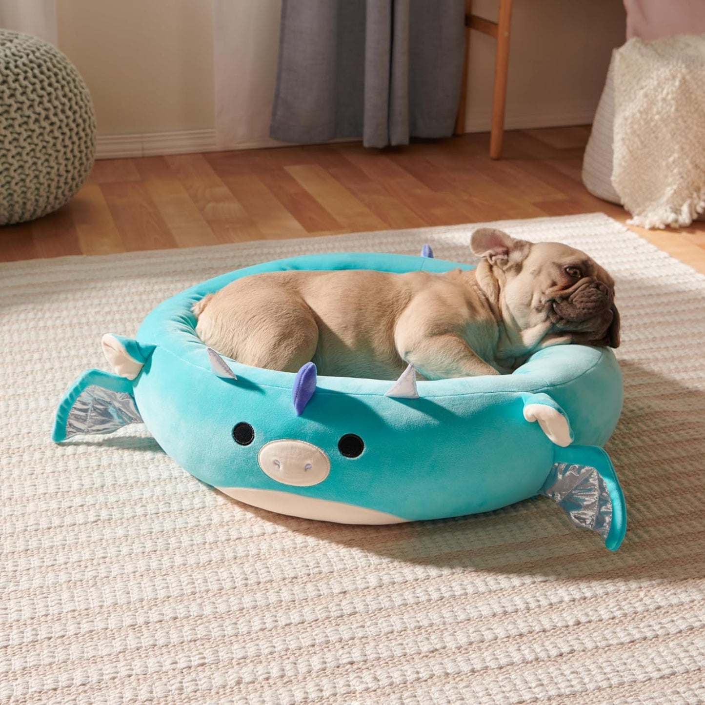 Squishmallows Cama para animais de estimação original de 24 polegadas Tatiana the Dragon – Cama de pelúcia oficial ultramacia de tamanho médio para animais de estimação