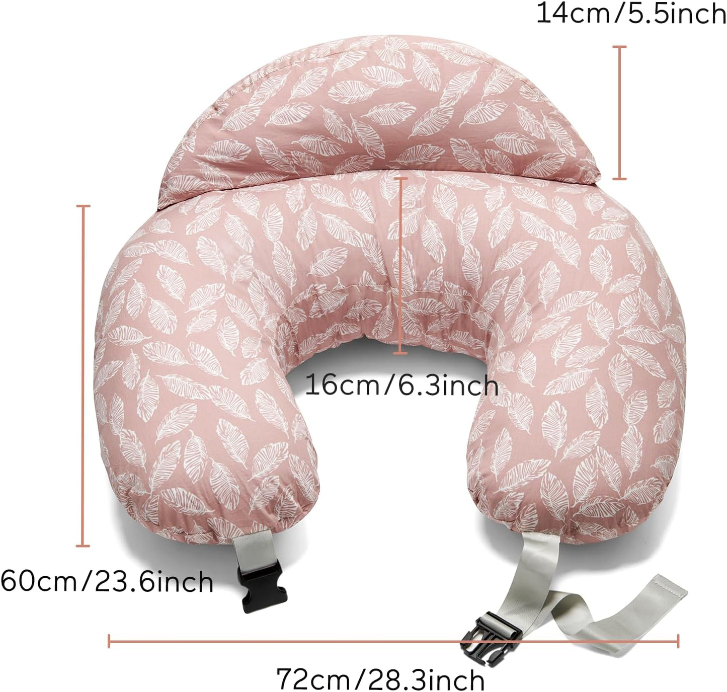 Momcozy Almofada de Amamentação com Suporte Ergonômico e Barreira de Segurança Original para a Segurança do Bebê - Facilitando e Proporcionando Conforto à Mãe e ao Bebê - Capa de Algodão Removível, Rosa