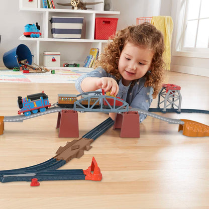 Conjunto de trem Fisher-Price Thomas & Friends 3 em 1 com Thomas motorizado para crianças em idade pré-escolar a partir de 3 anos, HGX64