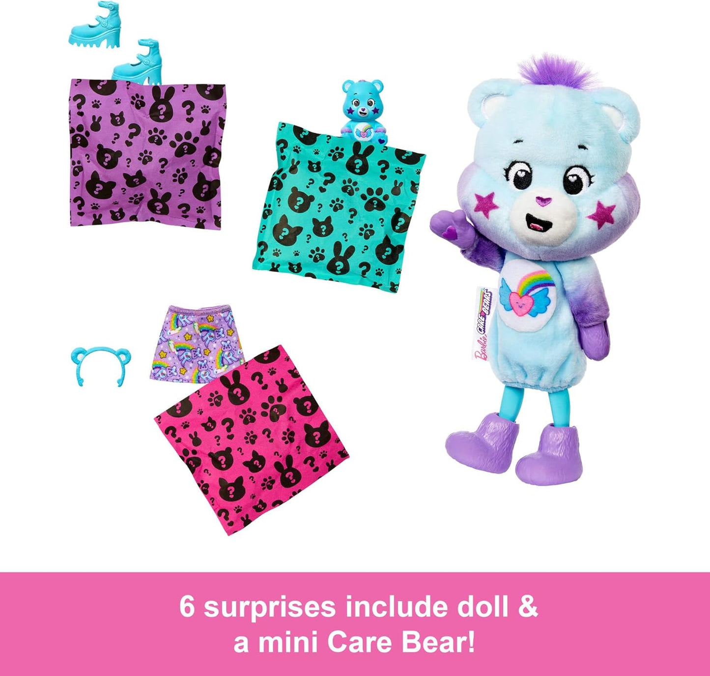 Barbie Cutie Reveal Ursinhos Carinhosos Chelsea Boneca Pequena e Acessórios, Série 2 com Roupa de Pelúcia e 6 Surpresas Incluindo Mudança de Cor (Os Estilos Podem Variar), JGH75