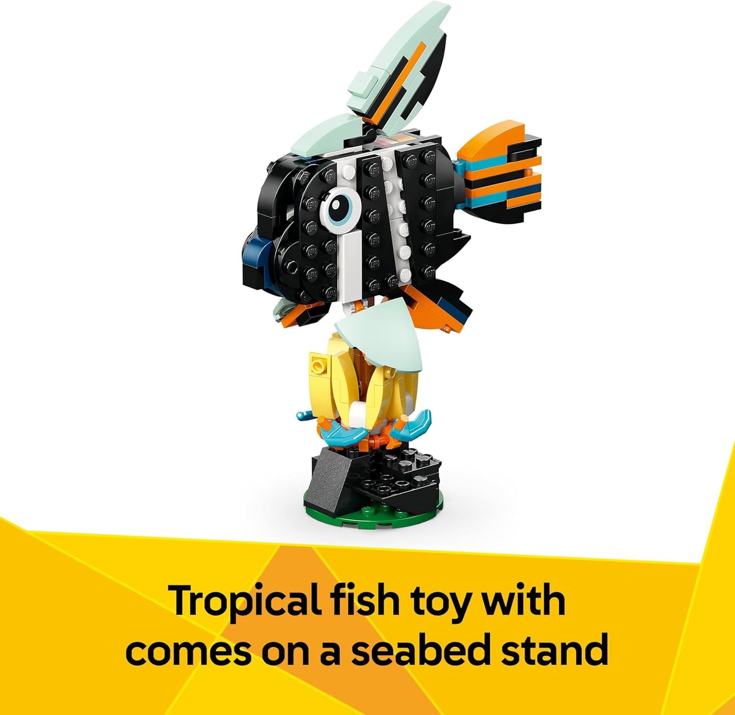 LEGO Creator 3 em 1 Animais Selvagens: Tucano Tropical com Flor - Animal de Brinquedo que se Transforma em uma Borboleta ou um Peixe Tropical - Presente Criativo para Meninas e Meninos a partir de 7 Anos - 31173