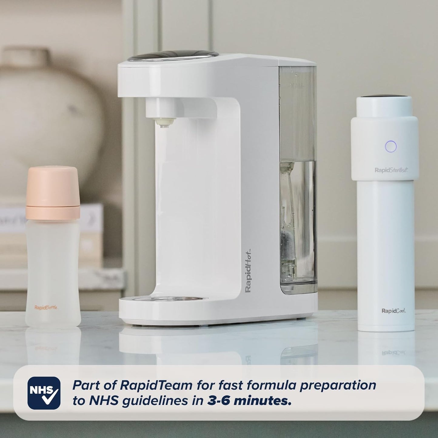 Nuby Kit com 2 Mamadeiras de Vidro Anticólicas RapidBottle - Mamadeira Rápida com Revestimento de Silicone e Bico Semelhante ao Seio Materno | Alimentação Rápida | Sem Microplásticos | Esterilização Rápida | 266ml