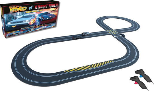 Scalextric Regreso al futuro vs Knight Rider Carrera de máquinas tragamonedas a escala 1:32