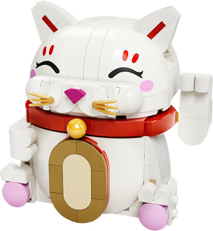 LEGO Gato da Sorte - Conjunto de Construção para Crianças e Adultos - Kit de Modelo para Exibição, incluindo uma Figura de Animal com Pata Acenando, além de Moeda de Ouro e Decorações de Desejo - Ideia de Presente para o Festival da Primavera - 40813