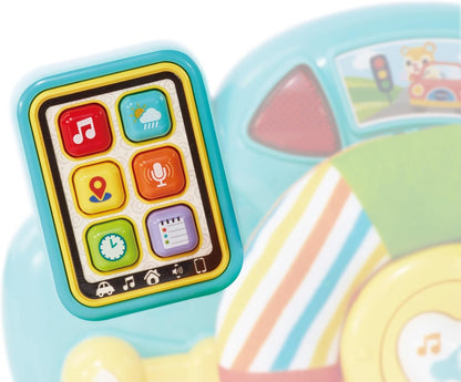 VTech Baby Beep Beep Baby Driver, brinquedo de volante com atividades, músicas e frases, 6 botões interativos, recursos manipulativos e texturas, para bebês de 3, 6, 9, 12, 24 meses +, versão em inglês