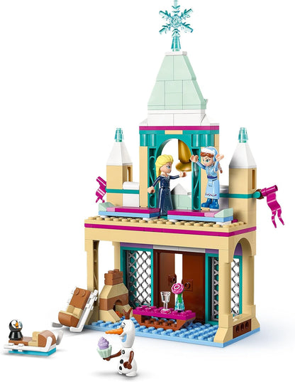 LEGO ǀ Disney Arendelle Frozen Castle Playset, brinquedo de construção de princesa para meninas de 5 anos ou mais, apresenta minibonecas Anna, Elsa, Olaf e uma figura de pinguim