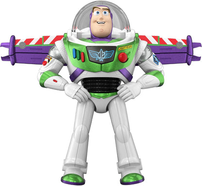 Mattel Disney e Pixar Toy Story 5 Buzz Lightyear Modo de Voo Hi-Tech | Ativação de Asas Móveis, Boneco de 30 cm, Mais de 35 Sons e Frases do Filme, JKL97