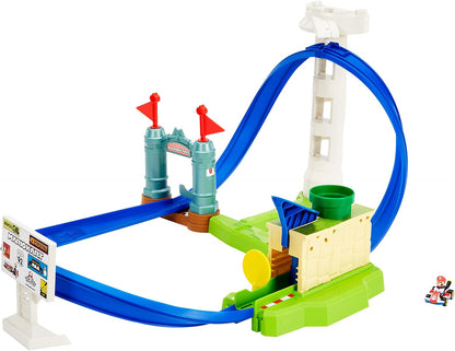 Hot Wheels Conjunto de Pista Mario Kart Circuit Slam com Veículo Mario Kart, Brinquedo Inspirado no Videogame para Crianças e Fãs a partir de 3 Anos, HGK59
