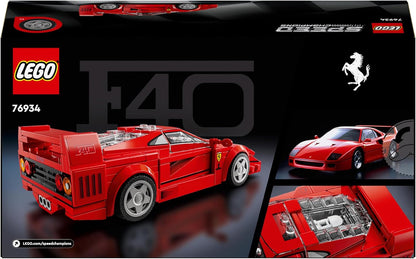 LEGO Speed ​​Champions Vehículo Superdeportivo Ferrari F40 para Construir, Modelo de Coche de Juguete para Niños y Niñas a Partir de 9 Años, con Minifigura del Conductor, Decoración de Habitación Infantil,