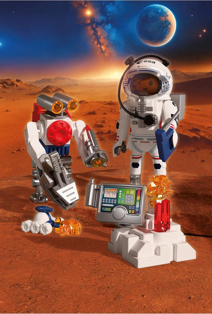Playmobil | Espaço | ESA: Astronauta com Robô | Com Veículo de Exploração de Marte, Estação de Análise e 3 Amostras de Rocha | Conjunto de Exploração Espacial | Para Crianças a partir de 4 Anos | 72014