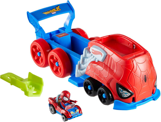 Conjunto de Pista de Carrinhos Hot Wheels (Estilos Sortidos, Um Conjunto Aleatório), Lançador de Personagens RacerVerse, Veículo e Caminhão de Grande Escala com Carrinho de Brinquedo em Metal Fundido, JFV69