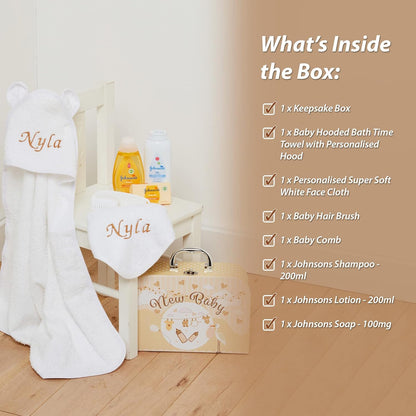 Conjunto de presentes personalizados para bebês: presentes personalizados para bebês, conjunto de banho para bebês, presentes personalizados para recém-nascidos, itens essenciais para recém-nascidos