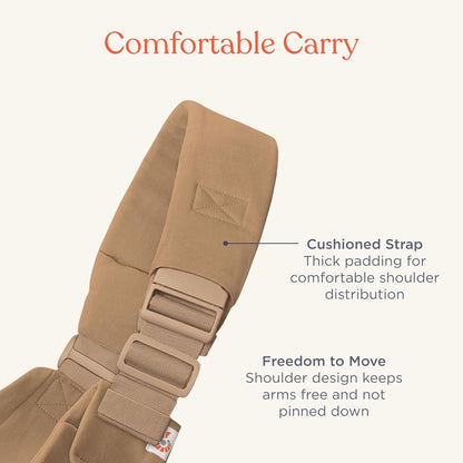 Ergobaby Canguru Upsie Sling para Bebês, Canguru Ergonômico para Bebês e Crianças a partir de 6 Meses (7,7-20,4 kg), Alternância Espontaneamente entre Andar e Ser Carregado, Cor Camelo