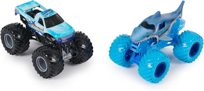 Monster Jam - Conjunto Original Monster Jam com Dois Autênticos Monster Trucks na Escala 1:64, Ação Radical e Manobras Radicais a partir de 3 Anos (Modelos Sortidos, Aleatórios)