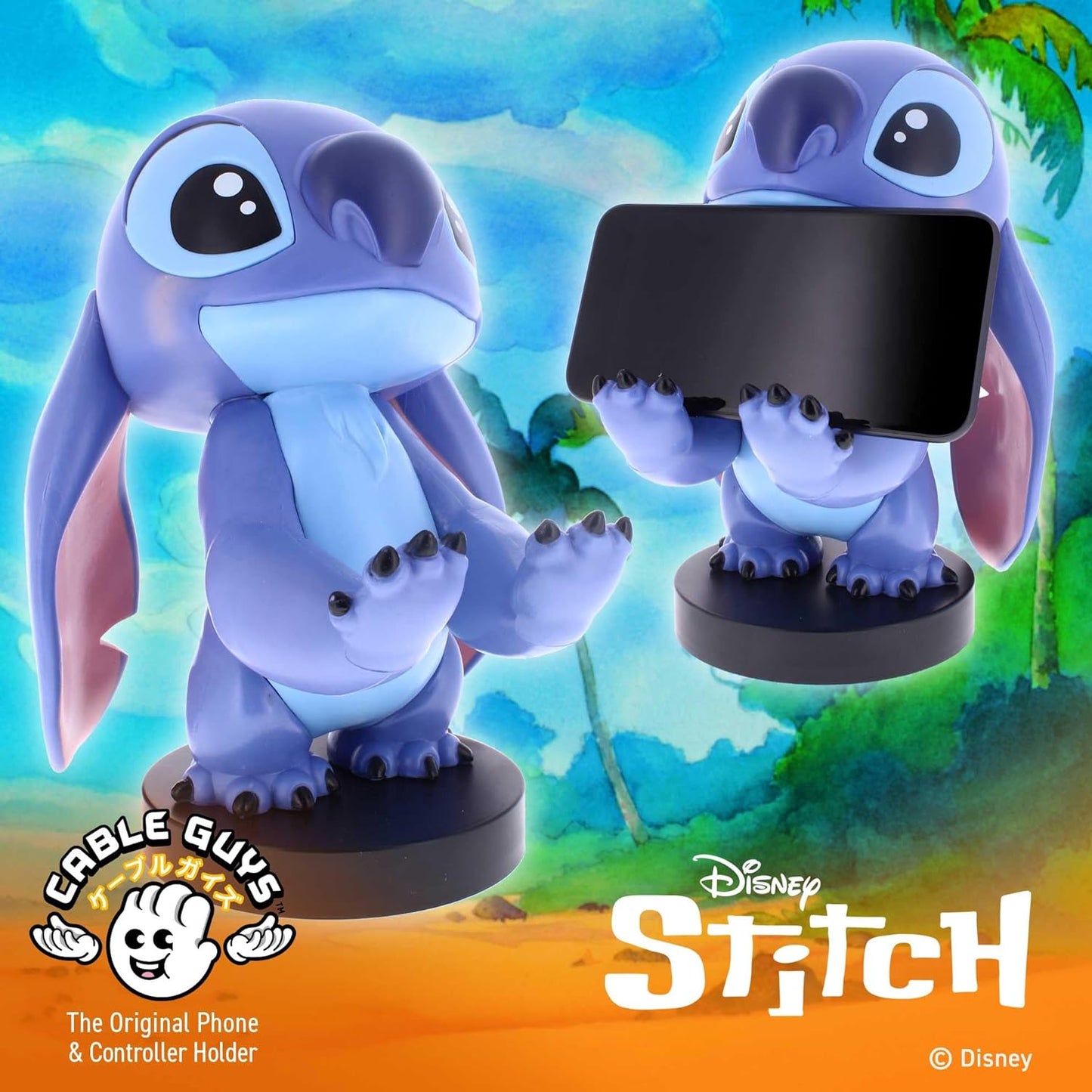 Cable Guys - Suporte para acessórios de jogos Disney Stitch e suporte para telefone para a maioria dos controles (Xbox, Play Station, Nintendo Switch) e telefone