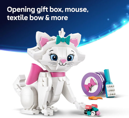 LEGO|Disney Os Aristogatos Adorável Marie - Figura de Gatinha de Brinquedo com Acessórios, incluindo um Laço de Tecido - Decoração DIY para Quarto - Presente Nostálgico para Meninas e Fãs a partir de 7 Anos - 43286