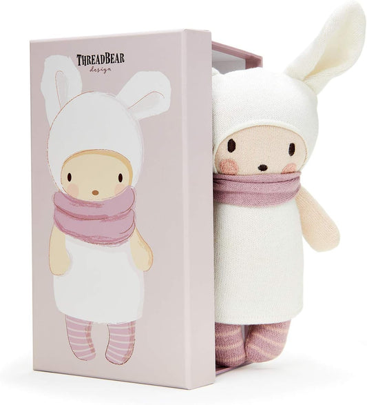 ThreadBear Design Baby Baba Muñeca con Orejas de Conejo Osito de Peluche Suave con Caja de Regalo