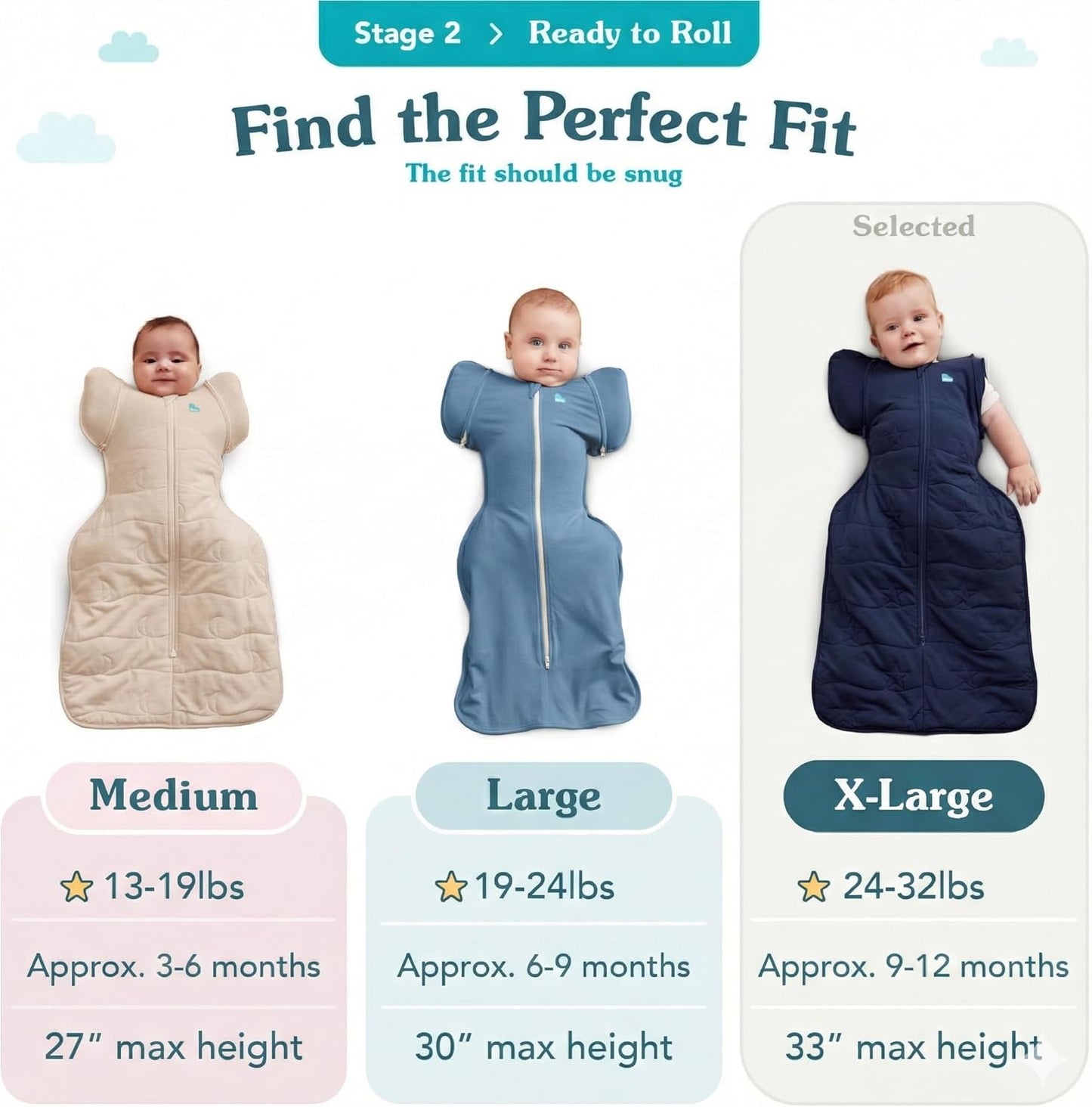 Love To Dream™ Saco de Transição Swaddle UP™, Extra Grande (11-14 kg) - Branco | Ajuste perfeito com abas removíveis | 2,5 Tog | Ideal para inverno e outono (16-20 °C) | Algodão lavável à máquina com zíper duplo